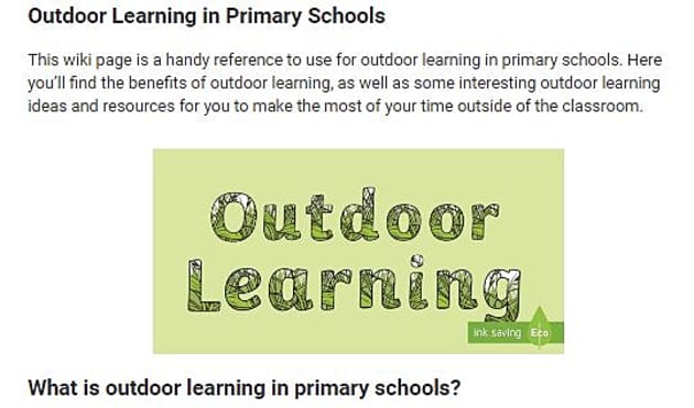 outdoor learning literature review