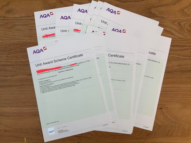 AQA Unit Awards with Twinkl and Little Crafters Boxes