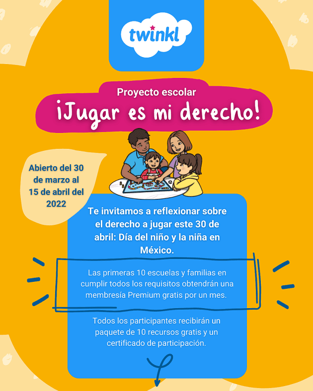 Proyecto Escolar y Familiar: ¡Jugar es mi derecho! 30 de abril día del niño  y