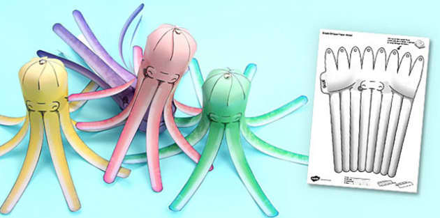 Octopus Paper Craft Template