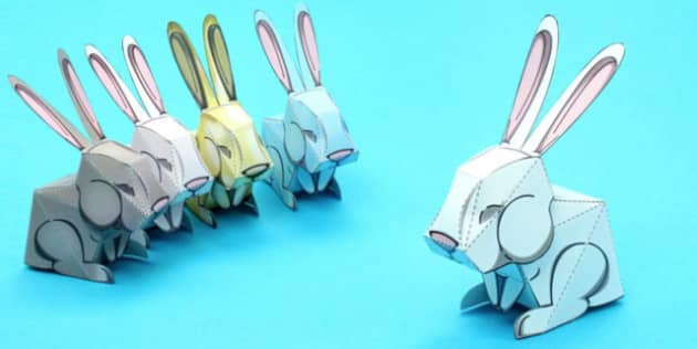 Bunnies Paper Craft Template