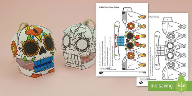 Day of the Dead Skull Paper Craft Templa