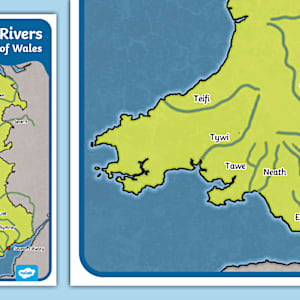 Welsh Rivers Map - Rivers in Wales - Twinkl