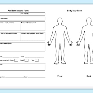 Adult Body Map Template Accident Form Sheet | Twinkl