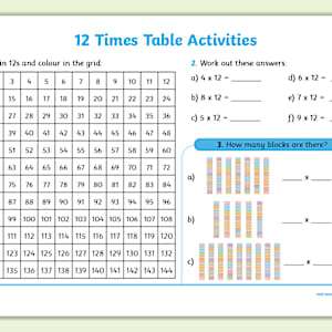 KS2 12 x Table Worksheet - Maths Resource