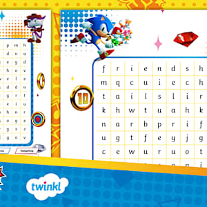FREE! - Sonic: Word Search for 3rd-5th Grade - Twinkl