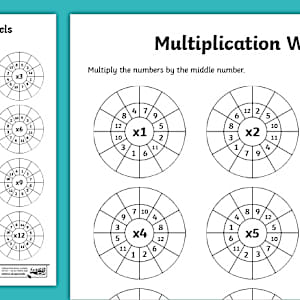 Multiplication Wheel Worksheet - Maths - KS2 - Twinkl