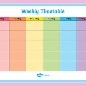 Weekly Timetable Template