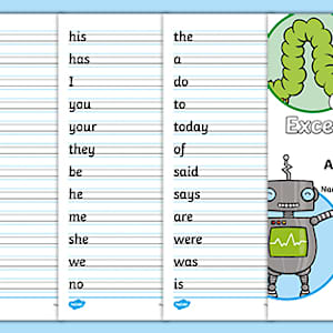 Year 1 Common Exception Words Handwriting Worksheets