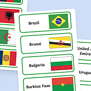 Countries and Flags of the World Flashcards