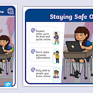 Stay Safe Online Display Poster - Teaching Resources