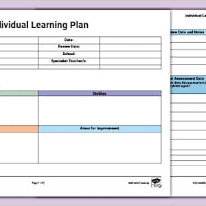 Individual Learning Plan Template | SEN Teaching Resources