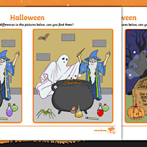 Spot The Difference Halloween Worksheet