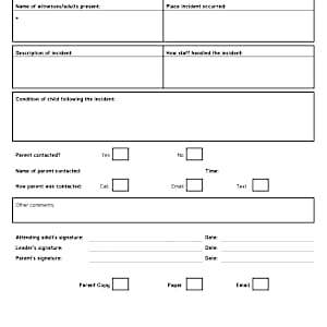 Incident Form EYFS | Twinkl | Early Years