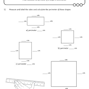 Differentiated Measuring Perimeter Worksheets in Centimetres