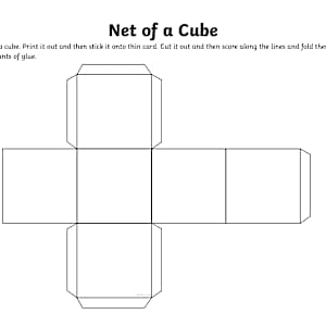 3D Cube Net Template - Square Box Template | Twinkl