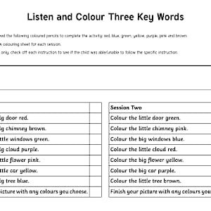 Listen and Colour - Following Instructions Activity