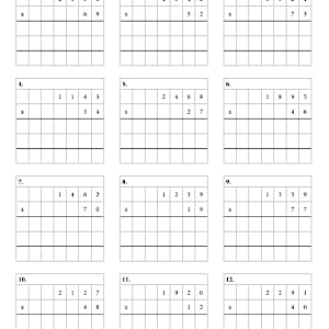 Long Multiplication: Solving 4 Digits x 2 Digits Problems