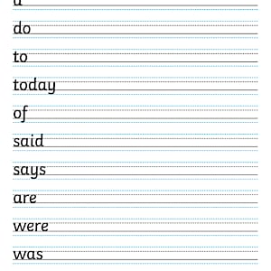 Year 1 Common Exception Words Handwriting Worksheets