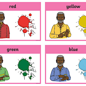 BSL Colours Flashcards for Learning