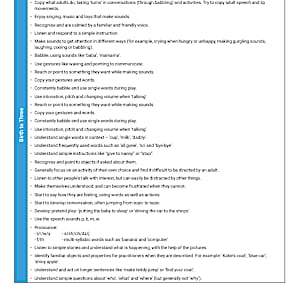 EYFS Development Matters Documents: Birth to Reception ELGs
