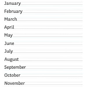 Months of the Year Handwriting Practice Worksheet