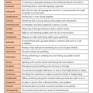 11+ Vocabulary List - 500 Words & Definitions - Twinkl