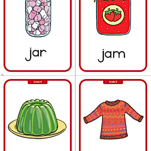 Grade R English - Phonics - Flashcards: J (CAPS Aligned)