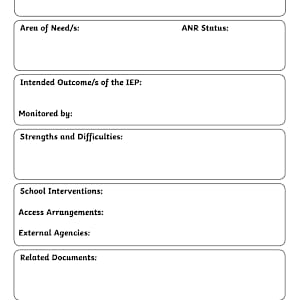 Individual Education Plan Template | SEN Teaching Resources