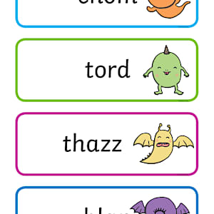 KS1 Alien Words Flashcards | Phonics Pseudo Words