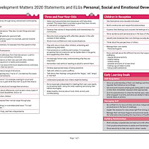 EYFS PSED Statements | PSED Assessment Resource