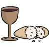 Priest Holding Up Bread and Wine Illustration - Twinkl